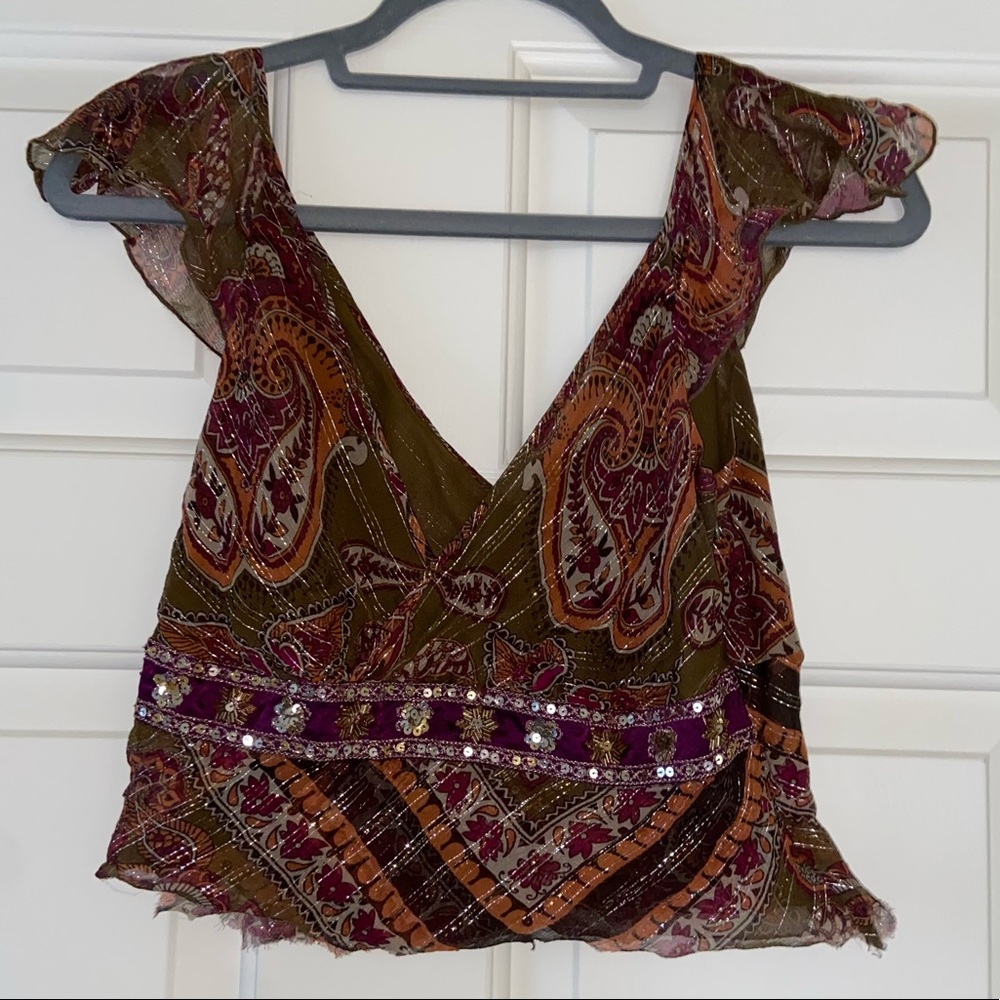 Embellished sequin fairy crop top